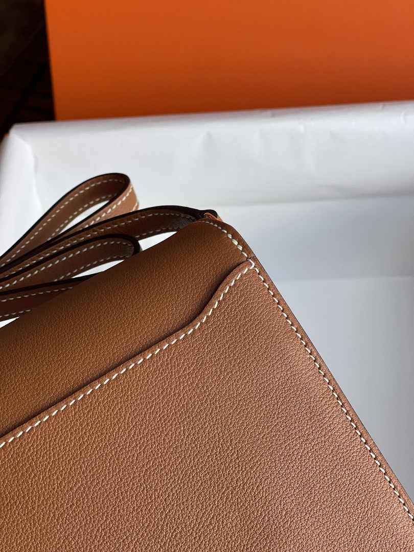 Hermès Mini Roulis Bag Brown Evercolor Gold Hardware H50319 - Default Title - View 5
