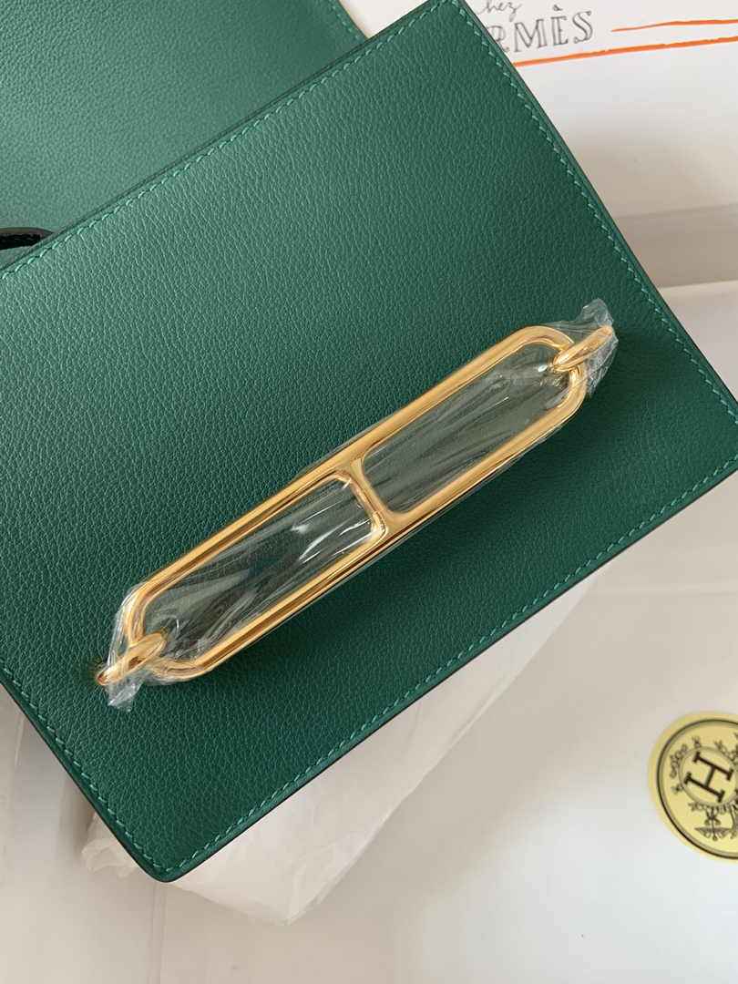 Hermès Mini Roulis Bag Green Evercolor Gold Hardware H50323 - Default Title - View 5