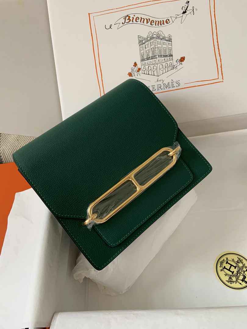 Hermès Mini Roulis Bag Green Evercolor Gold Hardware H50323 - Default Title - View 2