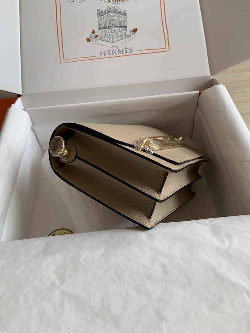 Hermès Mini Roulis Bag Apricot Evercolor Gold Hardware H50331 - Default Title - View 4