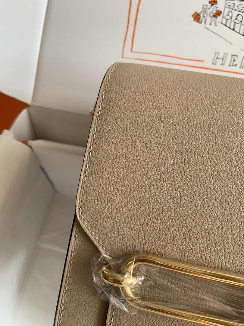 Hermès Mini Roulis Bag Apricot Evercolor Gold Hardware H50331 - Default Title - View 6