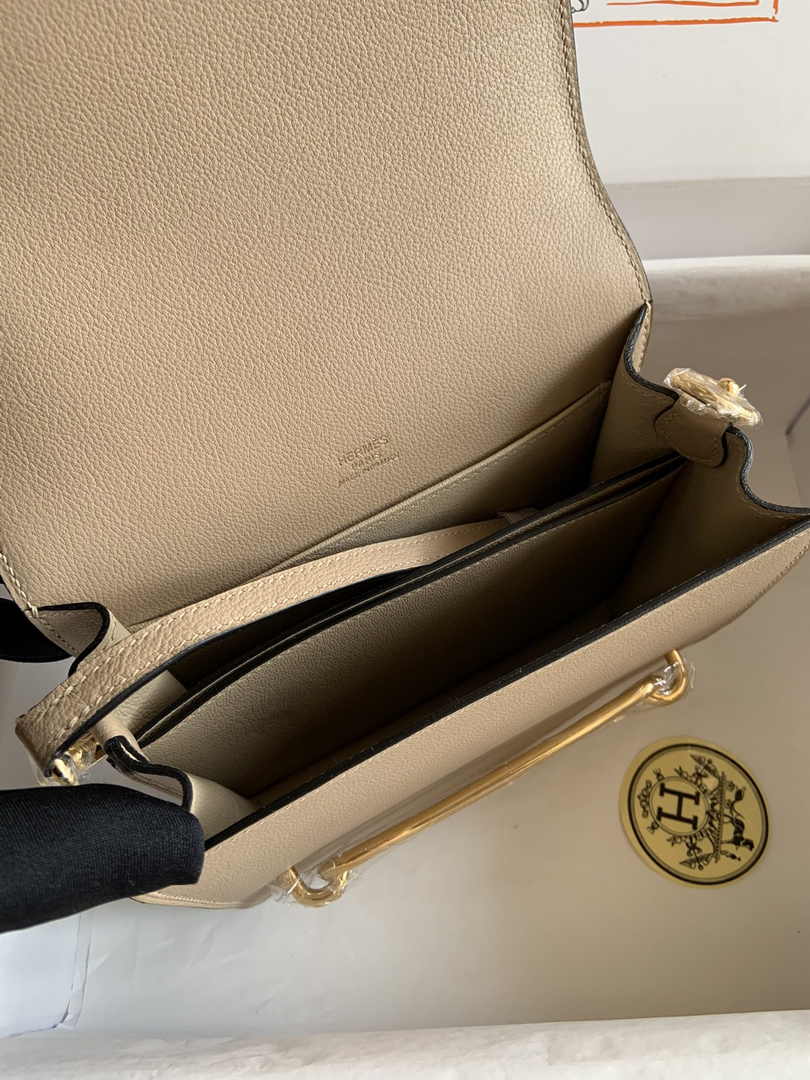 Hermès Mini Roulis Bag Apricot Evercolor Gold Hardware H50331 - Default Title - View 8