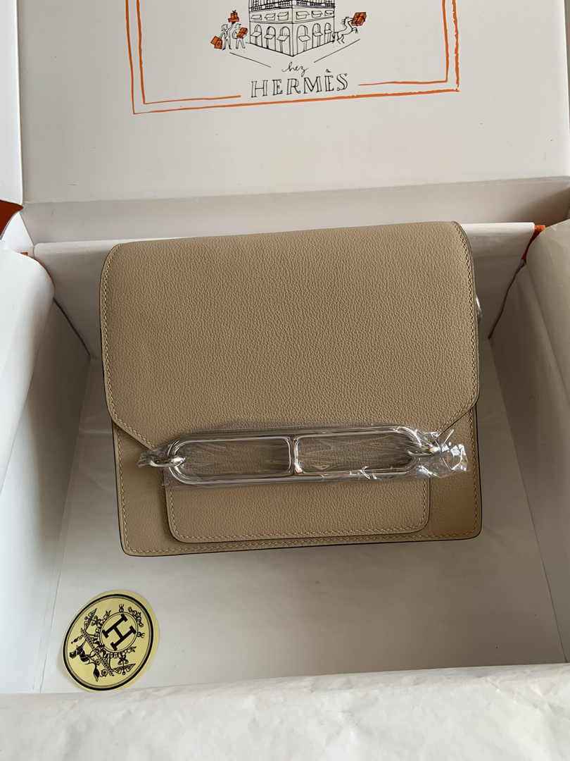 Hermès Mini Roulis Bag Apricot Evercolor Gold Hardware H50332 - Default Title - View 1