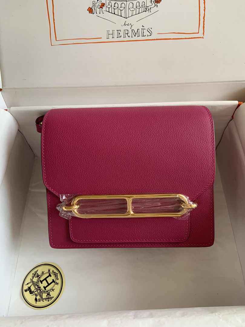 Hermès Mini Roulis Bag Pink Purple Evercolor Gold Hardware H50325 - Default Title - View 1