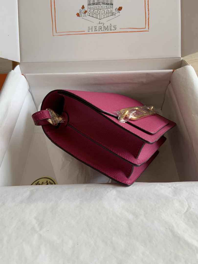 Hermès Mini Roulis Bag Pink Purple Evercolor Gold Hardware H50325 - Default Title - View 4