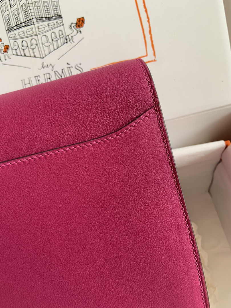 Hermès Mini Roulis Bag Pink Purple Evercolor Silver Hardware H50326 - Default Title - View 7