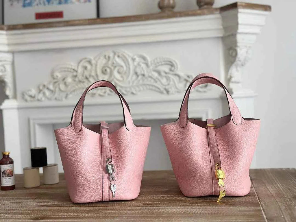 Hermès Picotin Lock 18 pocket bag Togo Leather H935100 pink - silver - View 1