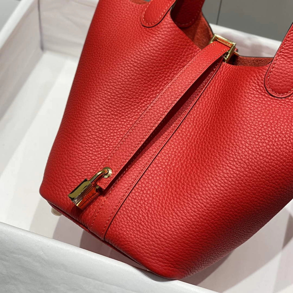 Hermès Picotin Lock 18 pocket bag Togo Leather Red H9352008 - silver - View 6