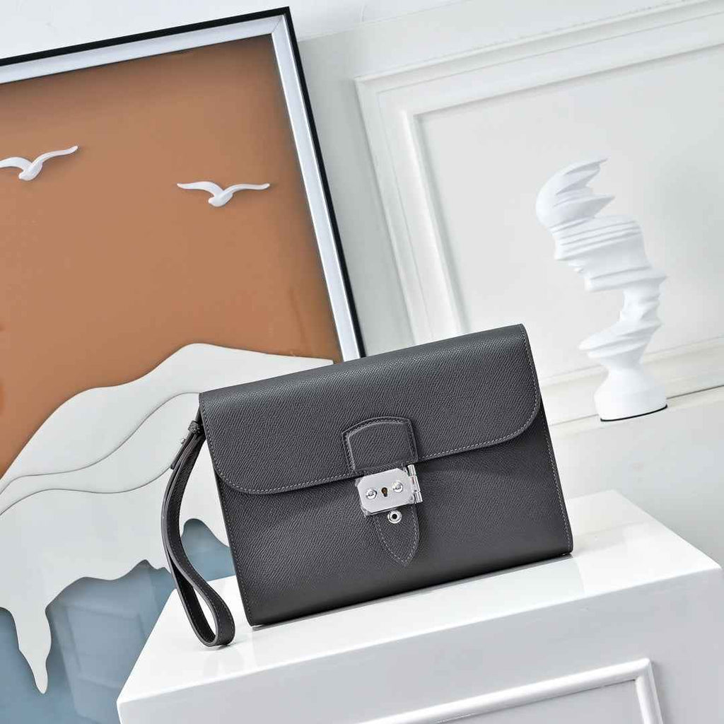 Hermès Sac a Depeches 24 Dark Gray Epsom Calfskin Leather Bag - Default Title - View 2