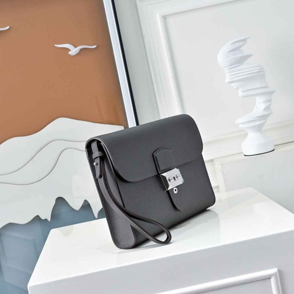 Hermès Sac a Depeches 24 Dark Gray Epsom Calfskin Leather Bag - Default Title - View 3