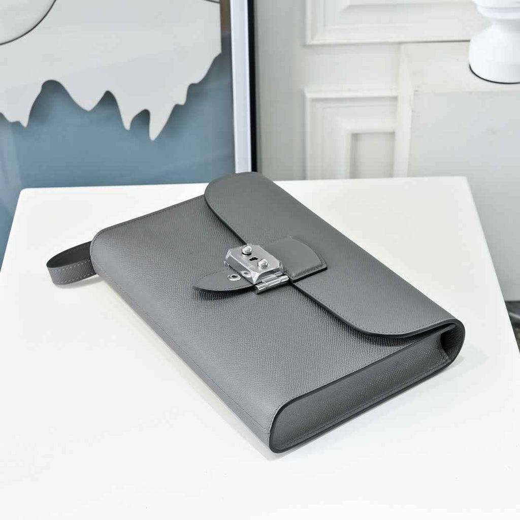 Hermès Sac a Depeches 24 in Gray Epsom Calfskin - Default Title - View 4