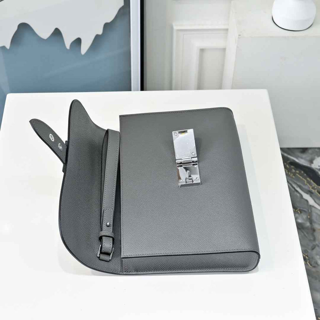 Hermès Sac a Depeches 24 in Gray Epsom Calfskin - Default Title - View 5