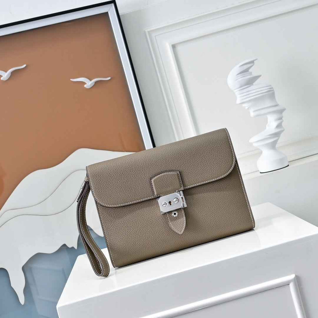Hermès Sac a Depeches 24 – Togo Calfskin Gray - Default Title - View 1