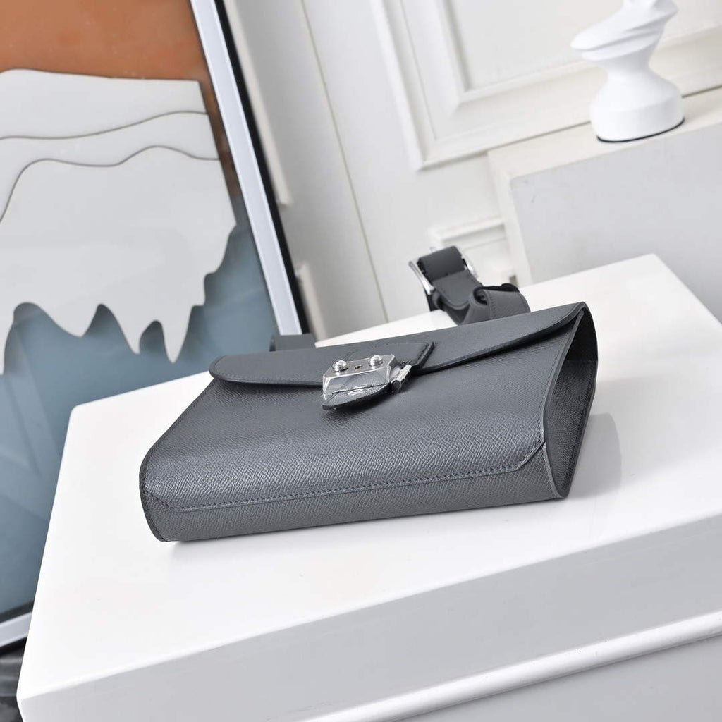 Hermès Sac Dépêche 21 – Dark Gray Epsom Calfskin Leather Bag - Default Title - View 6