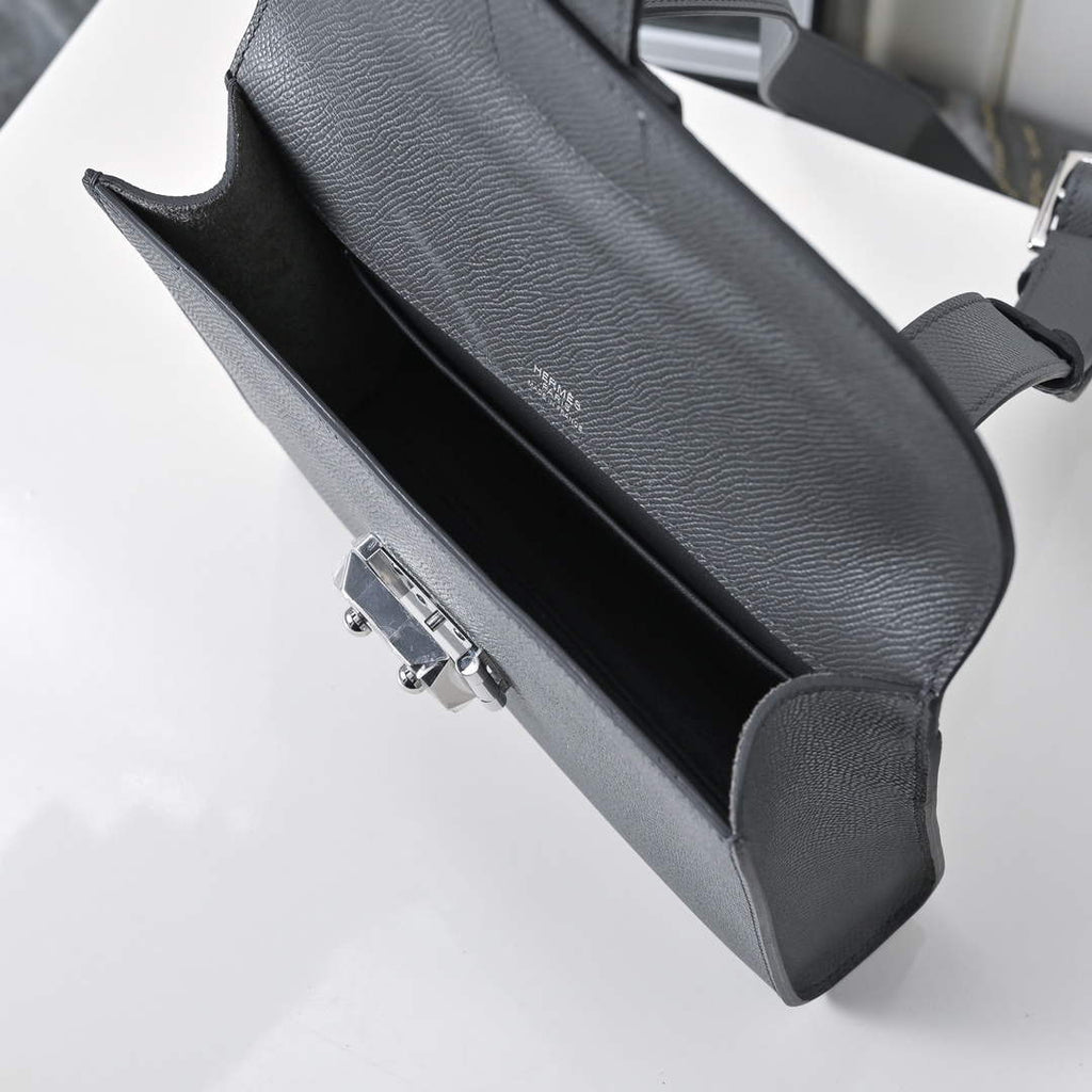 Hermès Sac Dépêche 21 – Dark Gray Epsom Calfskin Leather Bag - Default Title - View 9