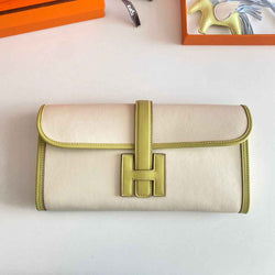 Hermes Wallet Clutch Swift Leather 29cm In Beige Green - Default Title - View 1
