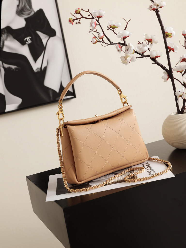 Chanel Hobo Bag, AS6255 Calfskin Apricot