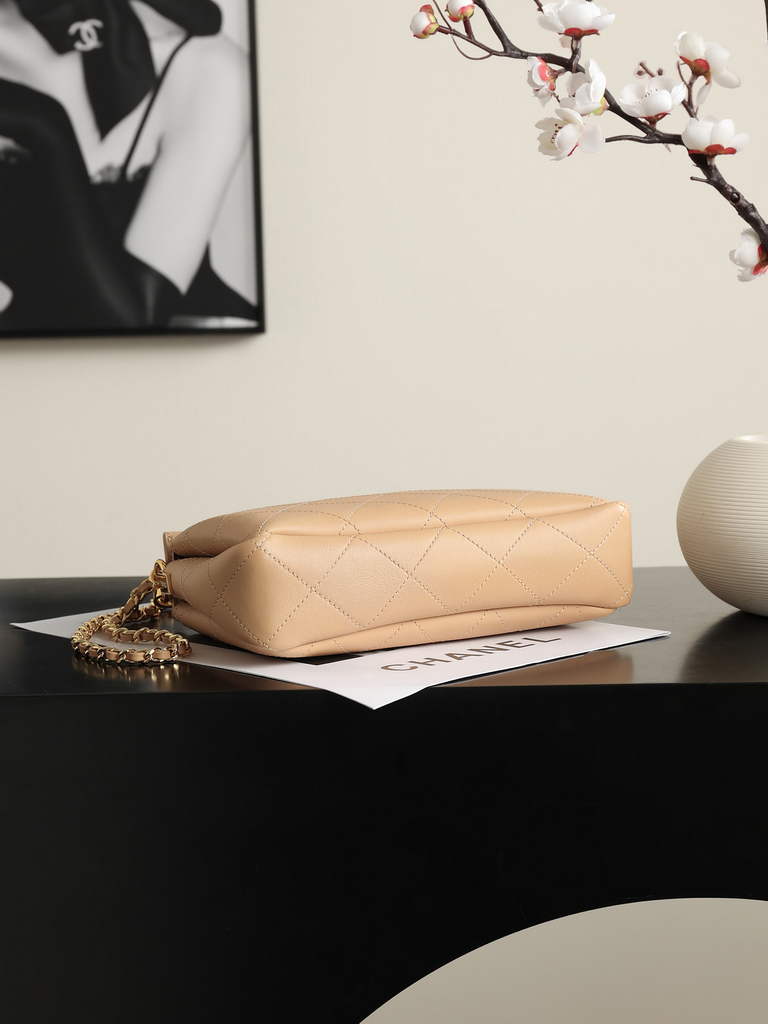 Chanel Hobo Bag, AS6255 Calfskin Apricot