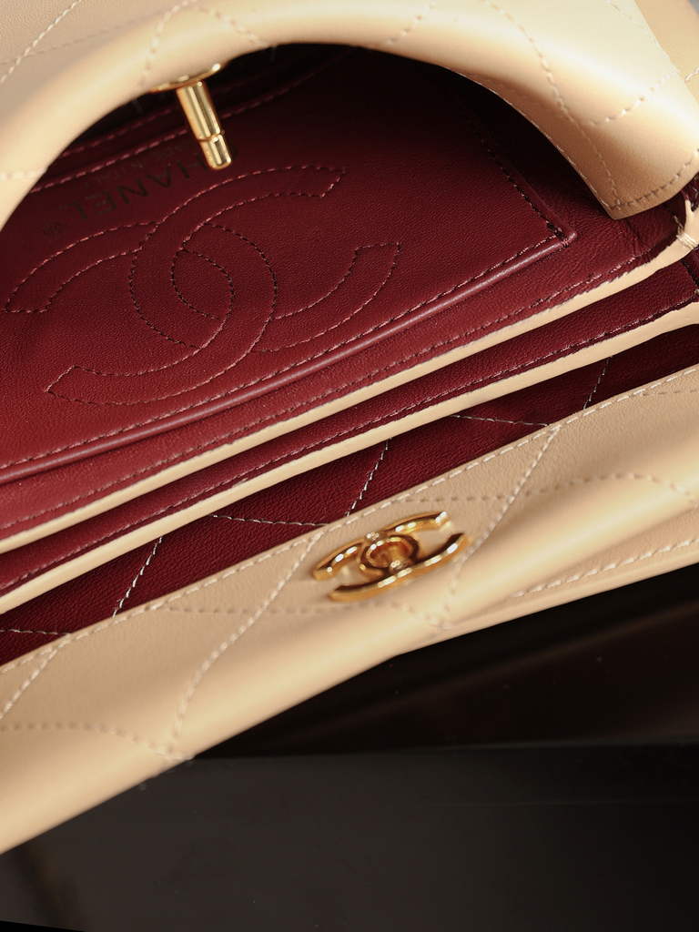 Chanel Hobo Bag, AS6255 Calfskin Apricot