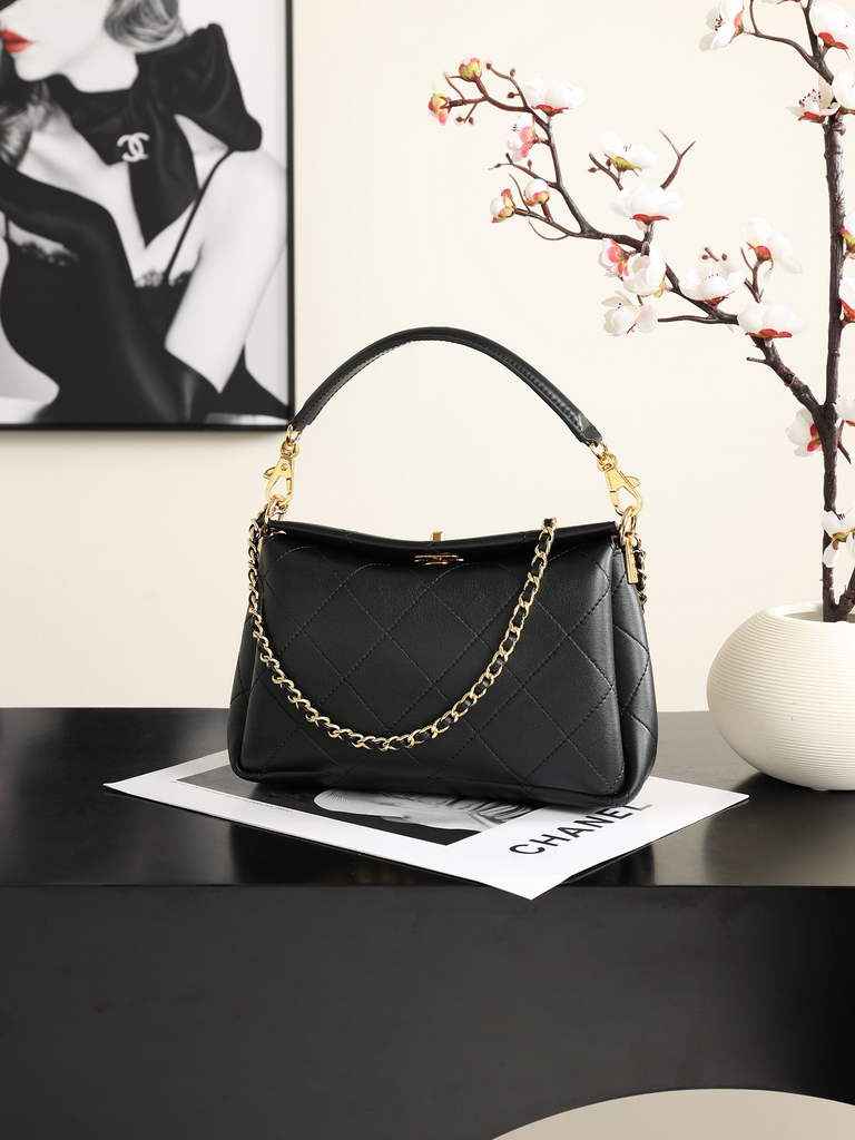 Chanel Hobo Bag, AS6255 Calfskin Black