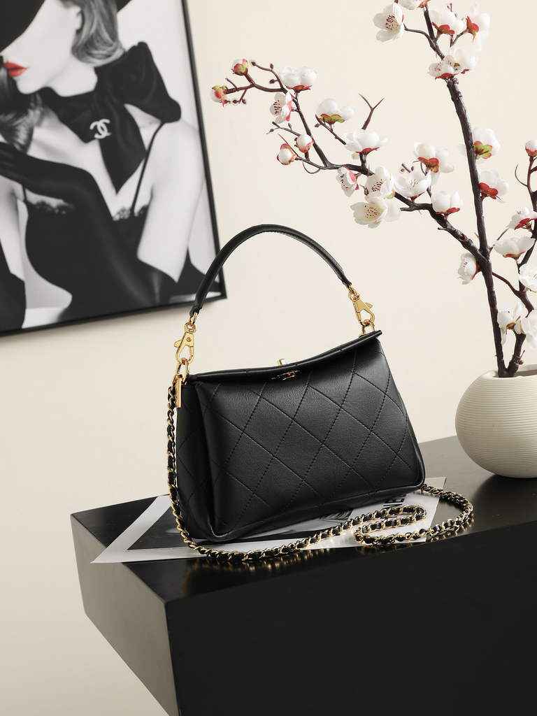 Chanel Hobo Bag, AS6255 Calfskin Black