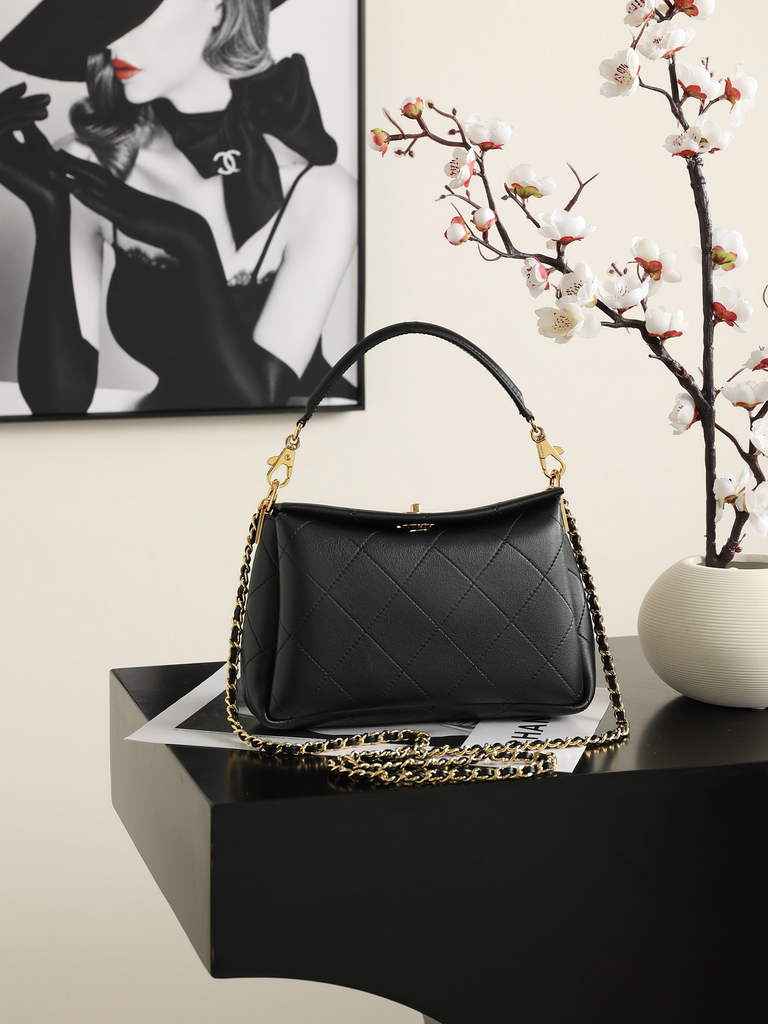Chanel Hobo Bag, AS6255 Calfskin Black