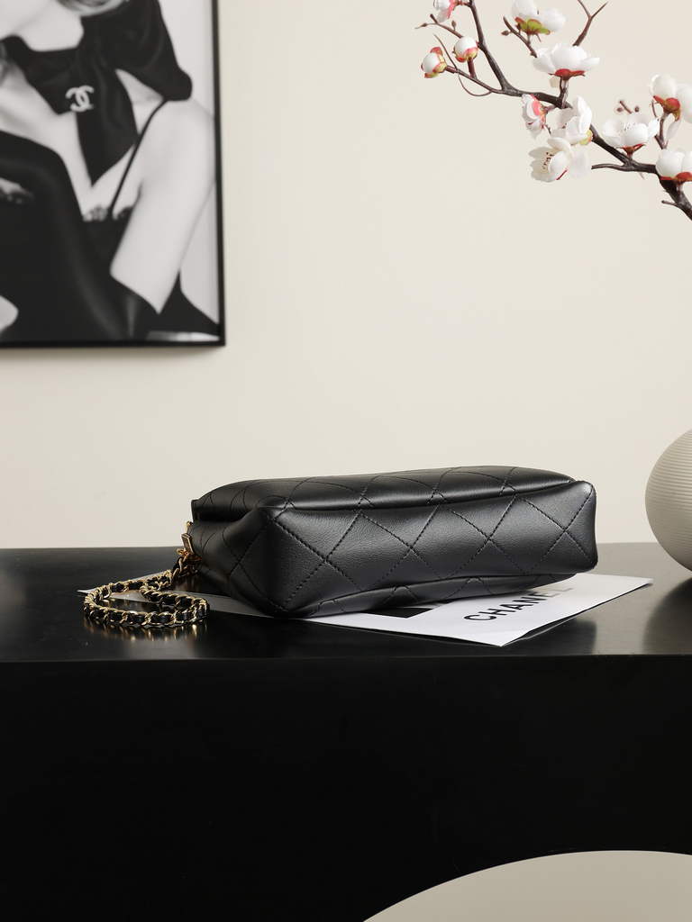 Chanel Hobo Bag, AS6255 Calfskin Black