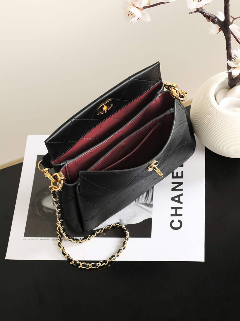 Chanel Hobo Bag, AS6255 Calfskin Black