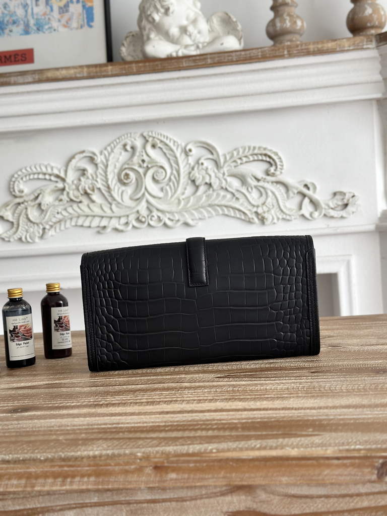 Hermes Jige Elan 29 clutch Calfskin Black