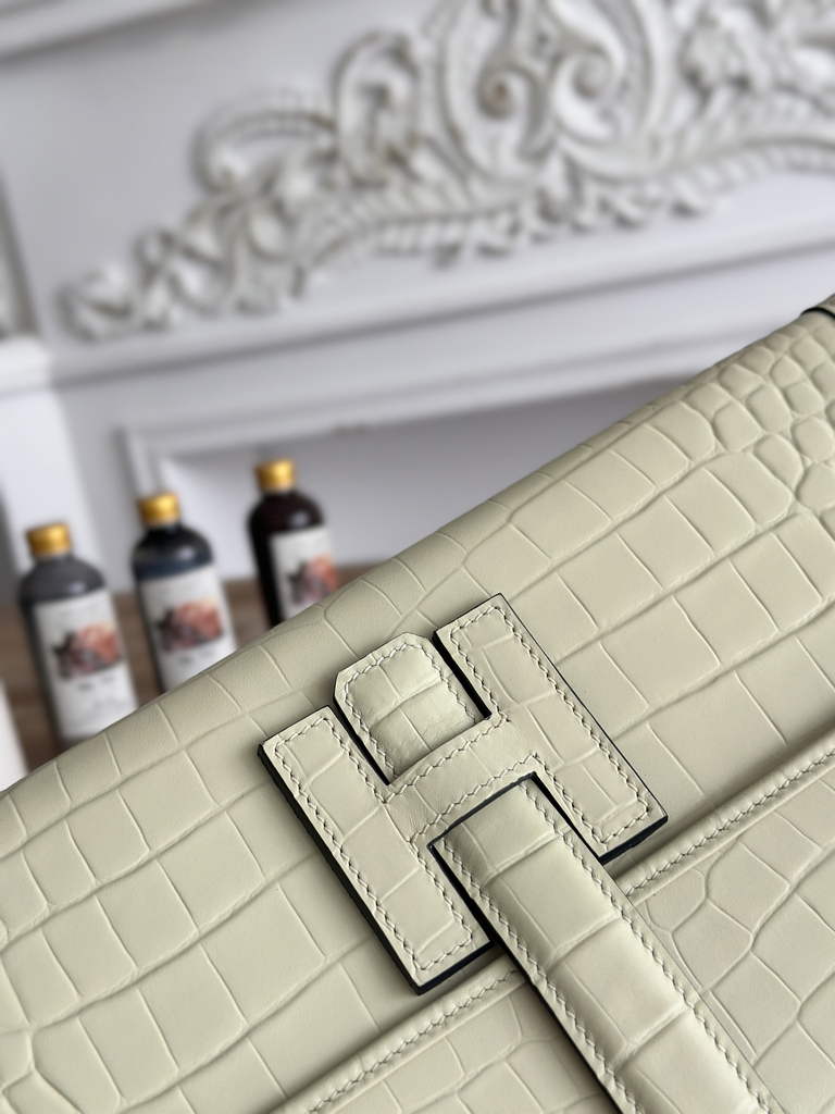 Hermes Jige Elan 29 clutch Calfskin Light Green