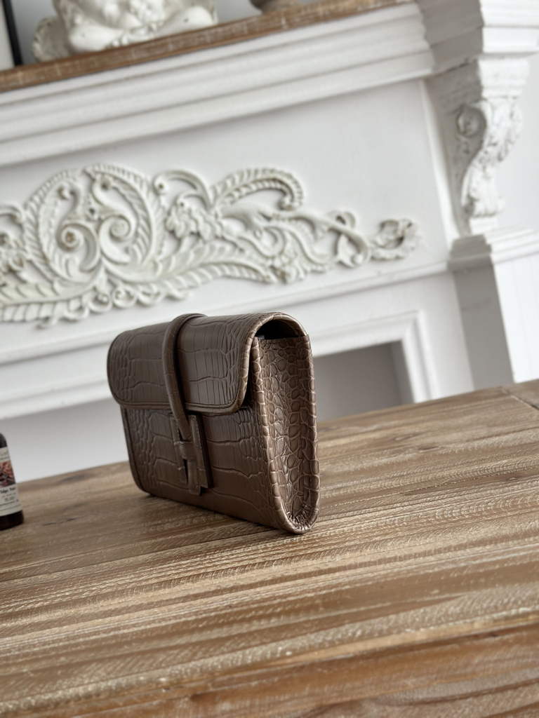 Hermes Jige Elan 29 clutch Calfskin Gray
