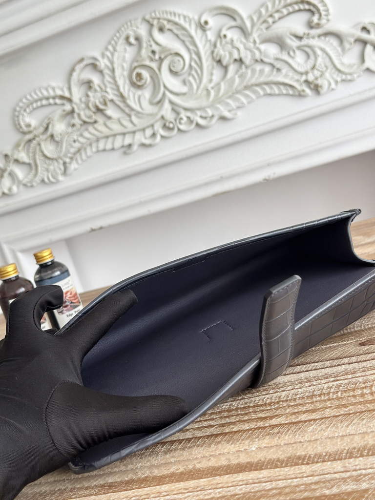 Hermes Jige Elan 29 clutch Calfskin Navy
