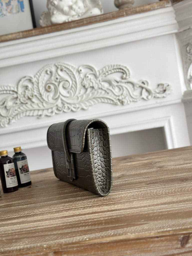 Hermes Jige Elan 29 clutch Calfskin Dark Gray