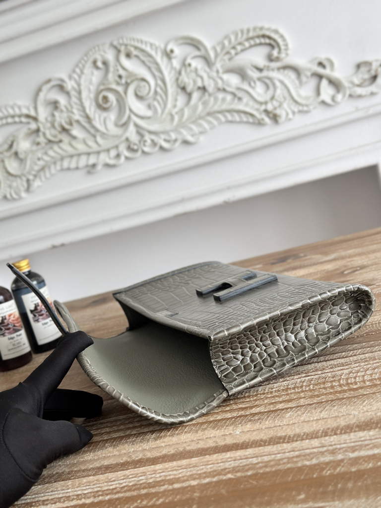 Hermes Jige Elan 29 clutch Calfskin Dark Gray