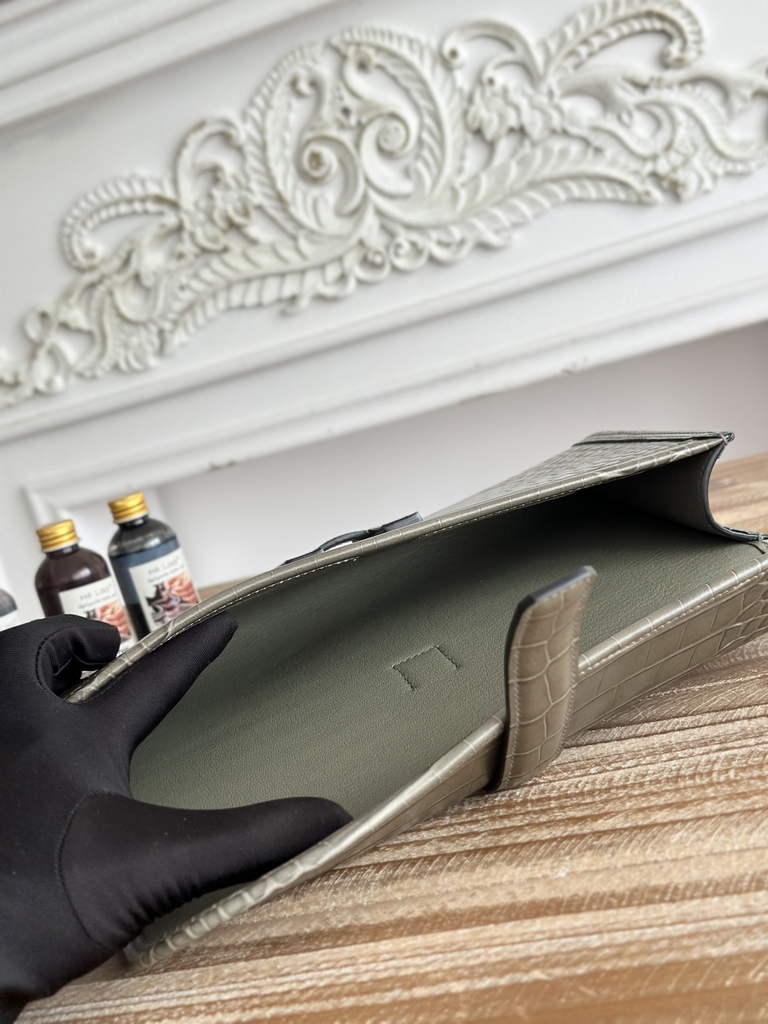 Hermes Jige Elan 29 clutch Calfskin Dark Gray