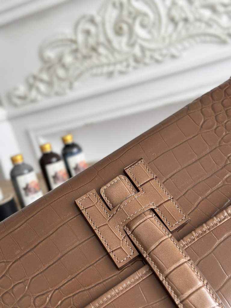 Hermes Jige Elan 29 clutch Calfskin Brown