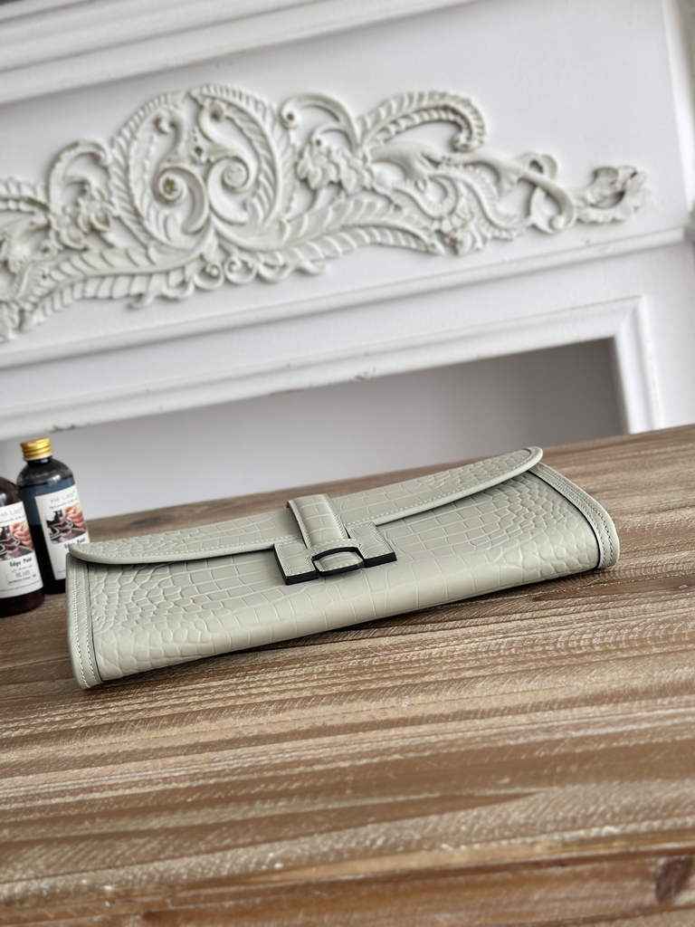 Hermes Jige Elan 29 clutch Light Gray Calfskin