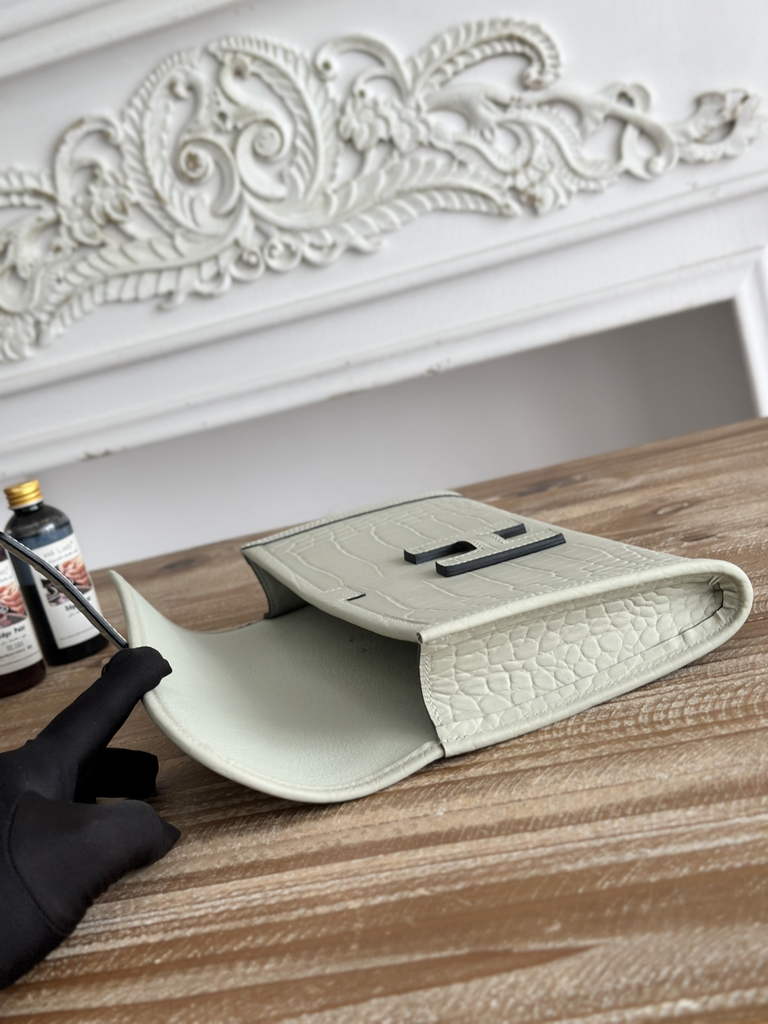 Hermes Jige Elan 29 clutch Light Gray Calfskin