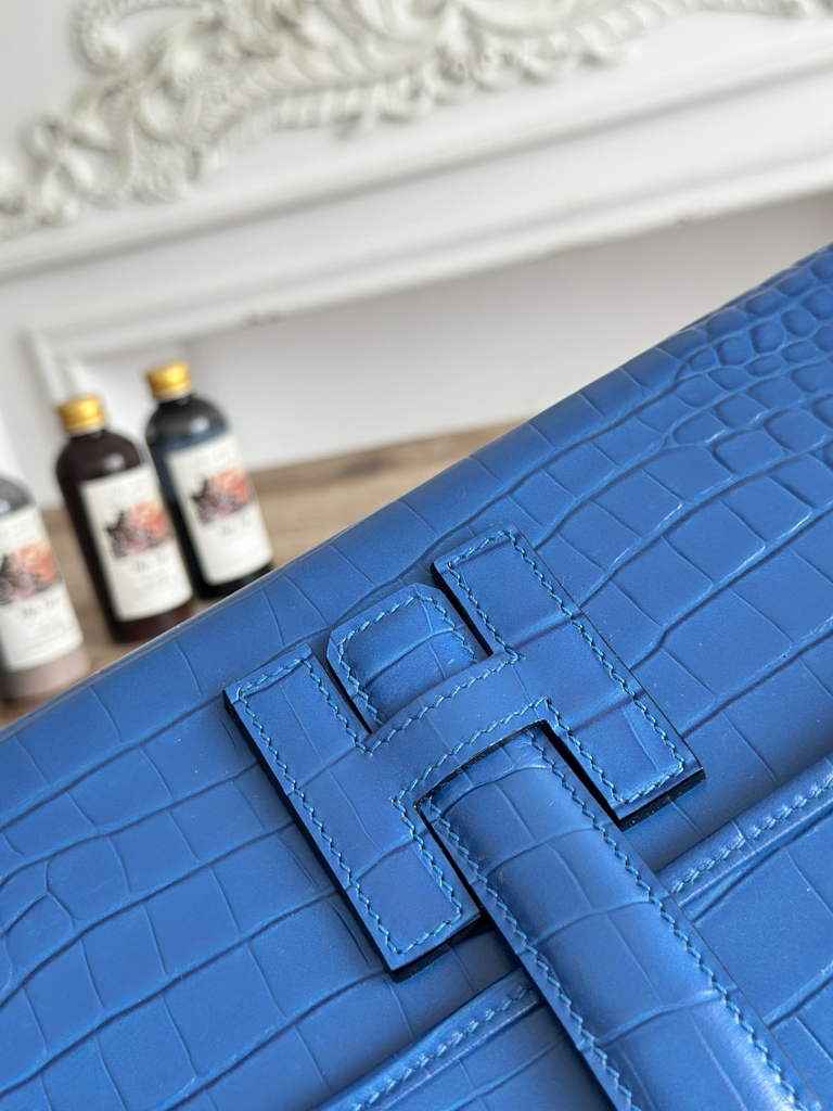 Hermes Jige Elan 29 clutch Blue Calfskin