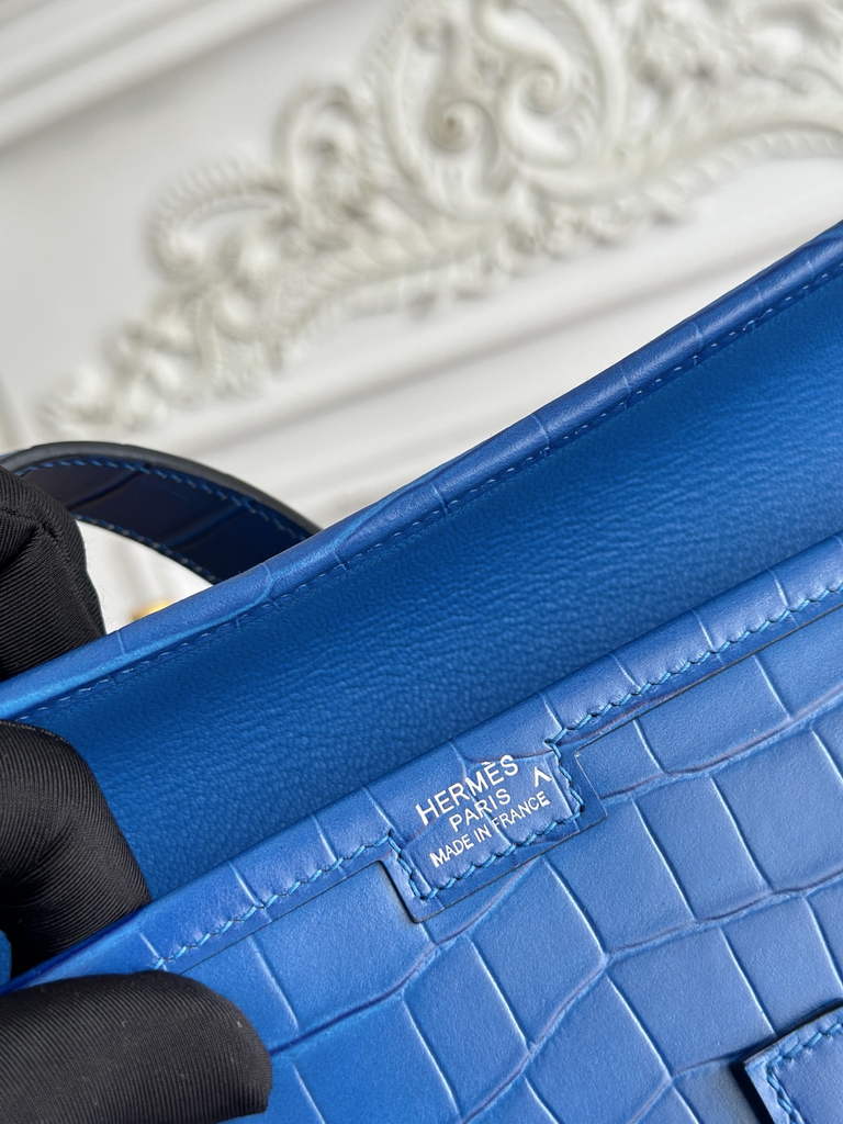 Hermes Jige Elan 29 clutch Blue Calfskin