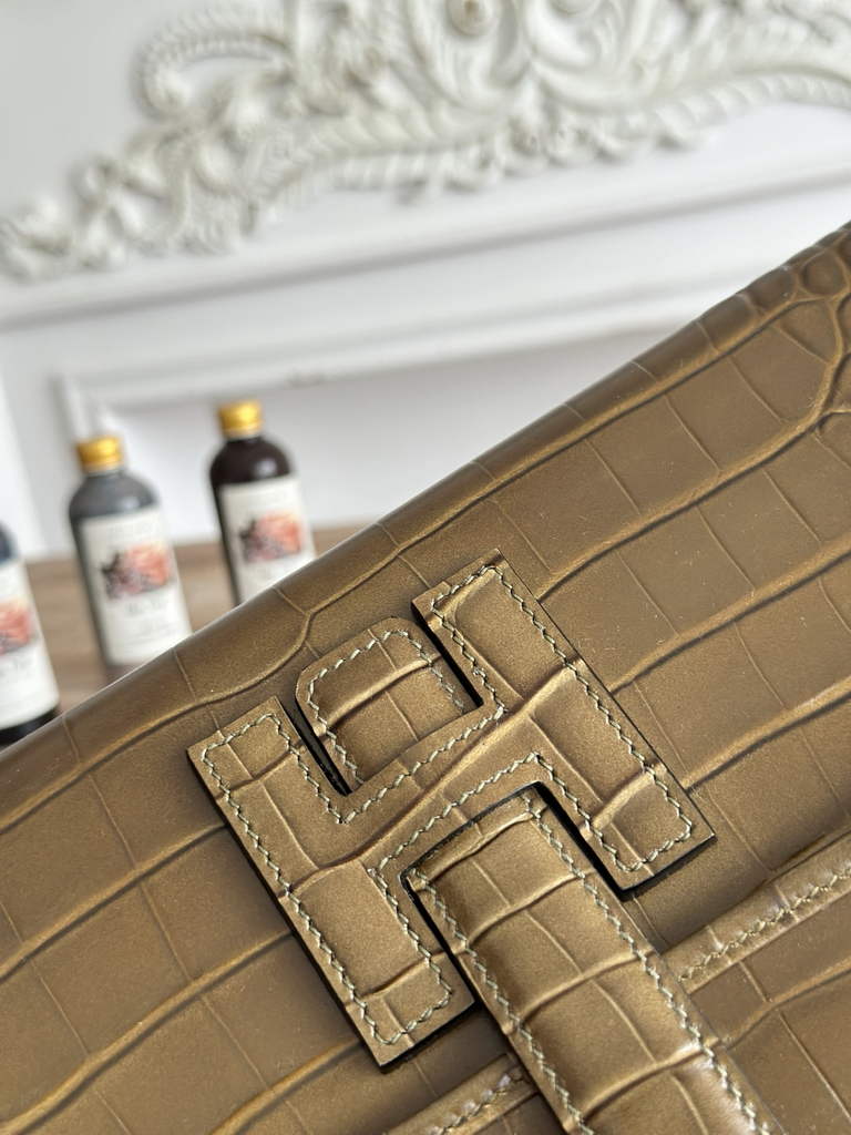 Hermes Jige Elan 29 clutch Light Brown Calfskin