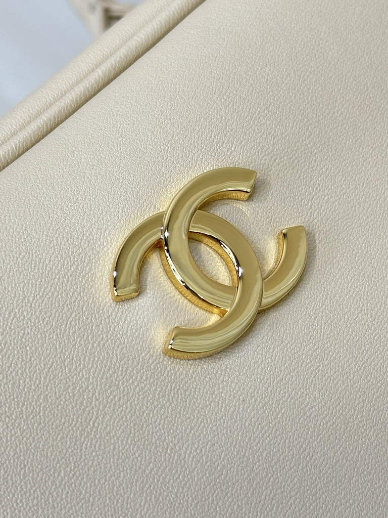 Chanel Large Bowling Bag, AS6211 Calfskin apricot