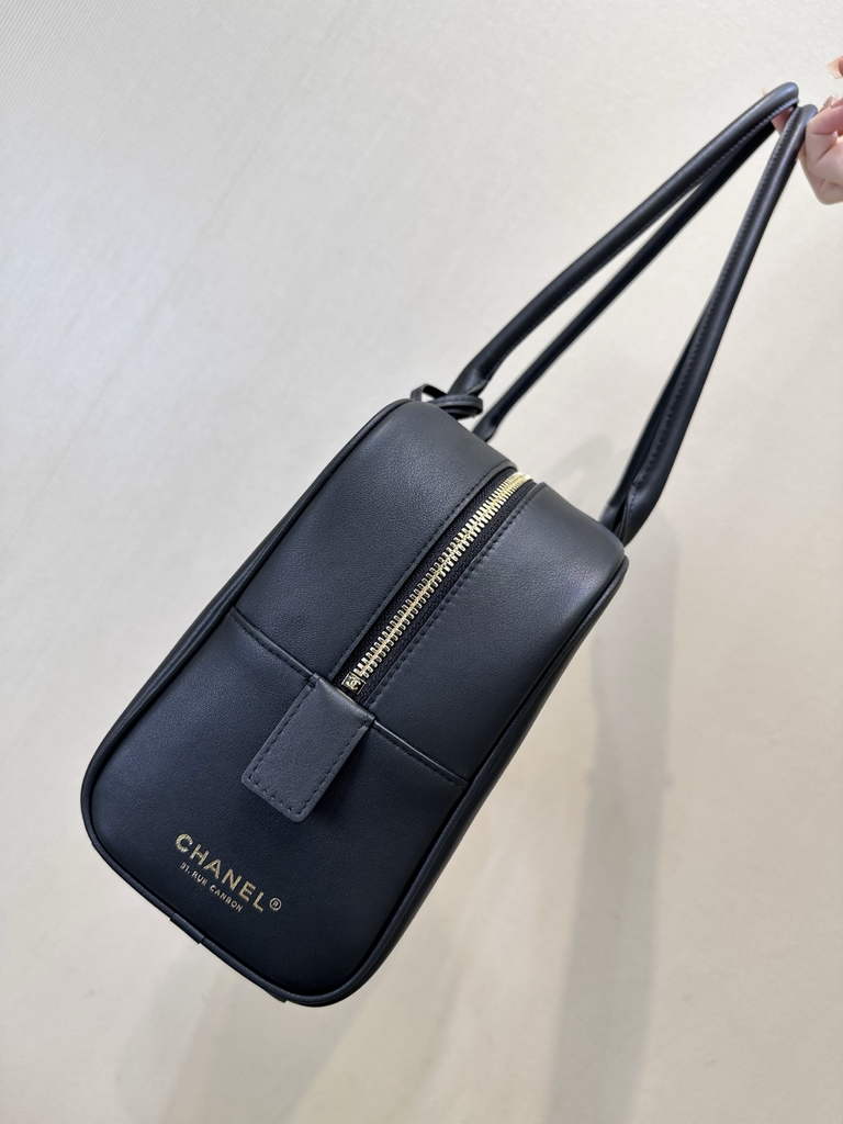 Chanel Large Bowling Bag, AS6211 Calfskin Black