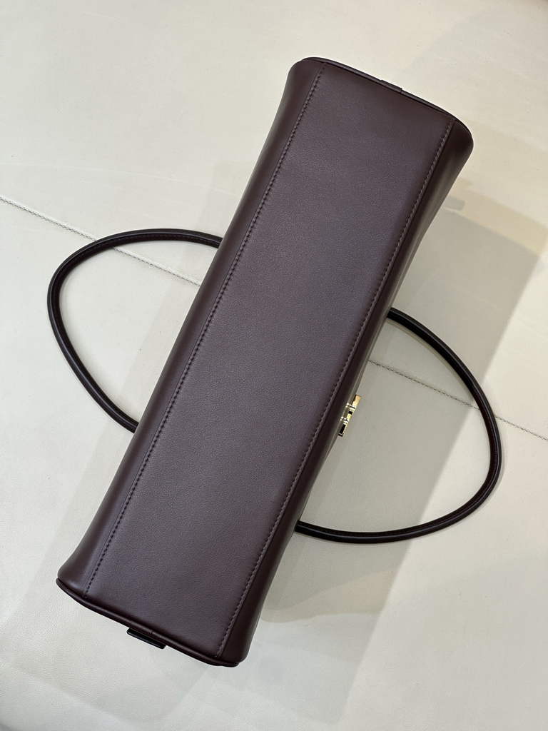 Chanel Large Bowling Bag, AS6211 Calfskin Wine Red