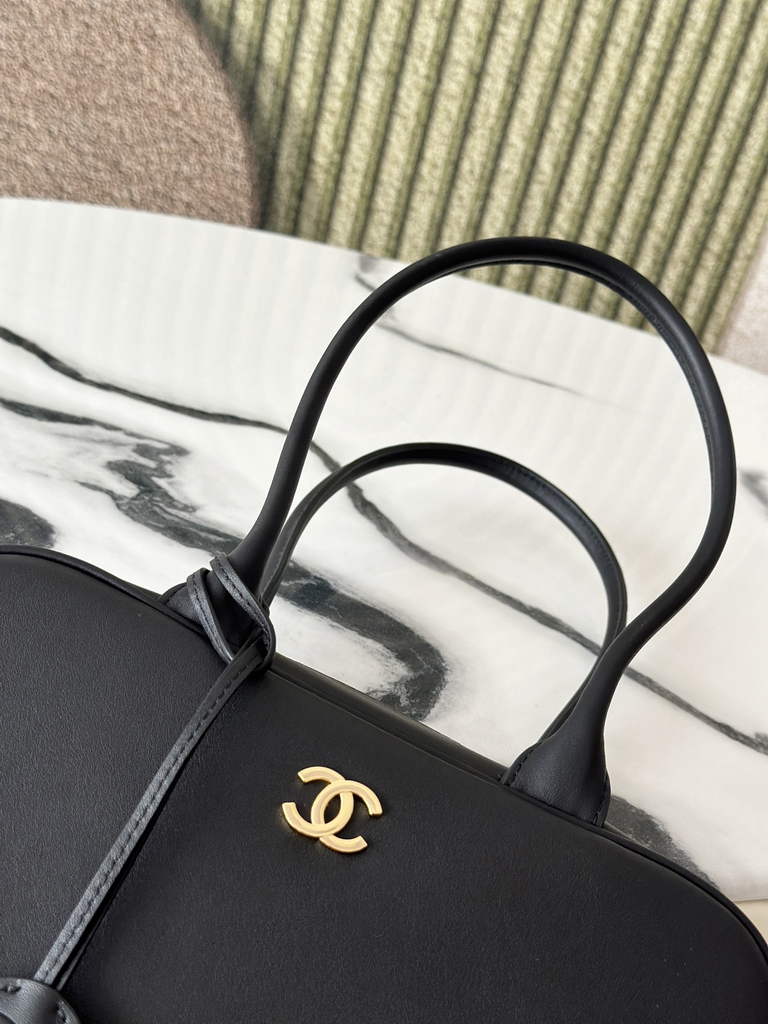 Chanel Large Bowling Bag, AS6580 Calfskin Black