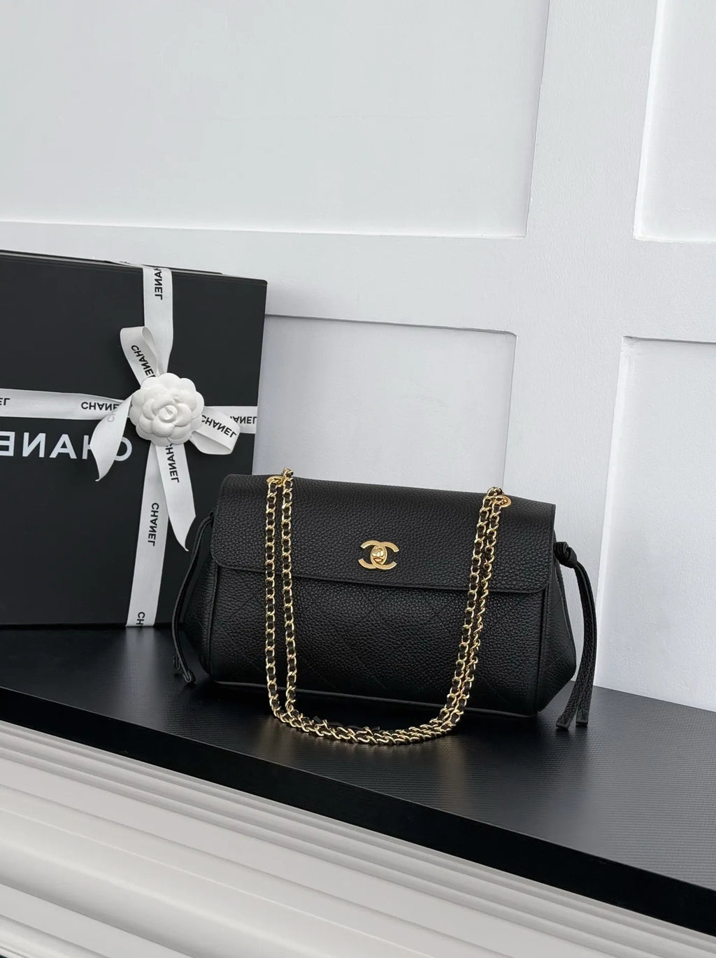 Chanel Large Flap Bag, AS6427 Calfskin Black