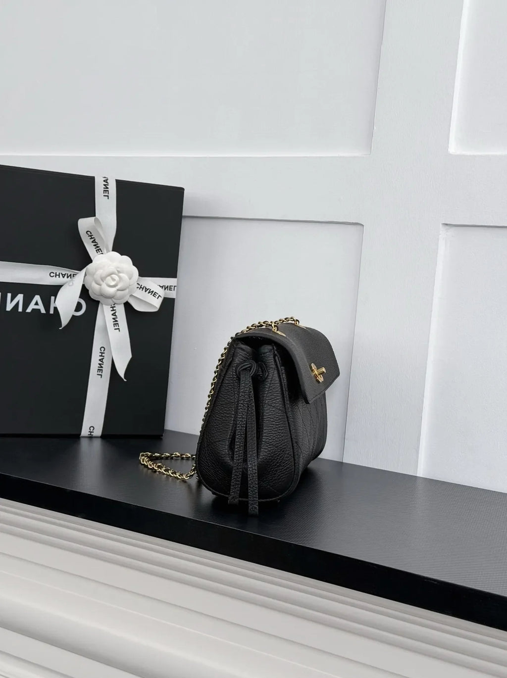 Chanel Large Flap Bag, AS6427 Calfskin Black