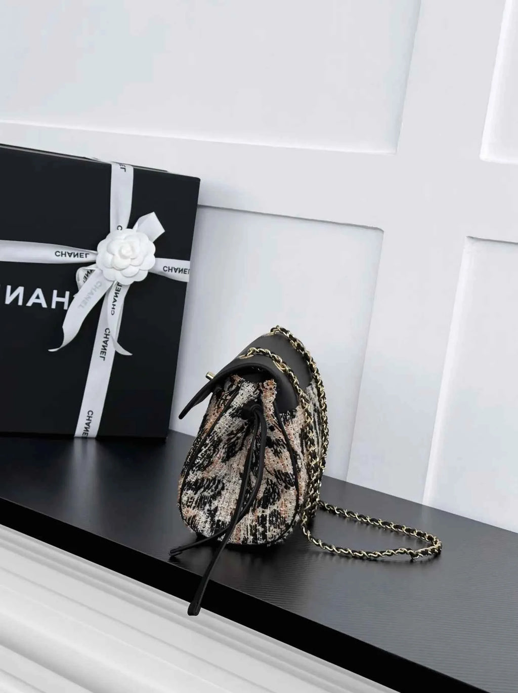 Chanel Large Flap Bag, AS6427 Calfskin Beige Cotton