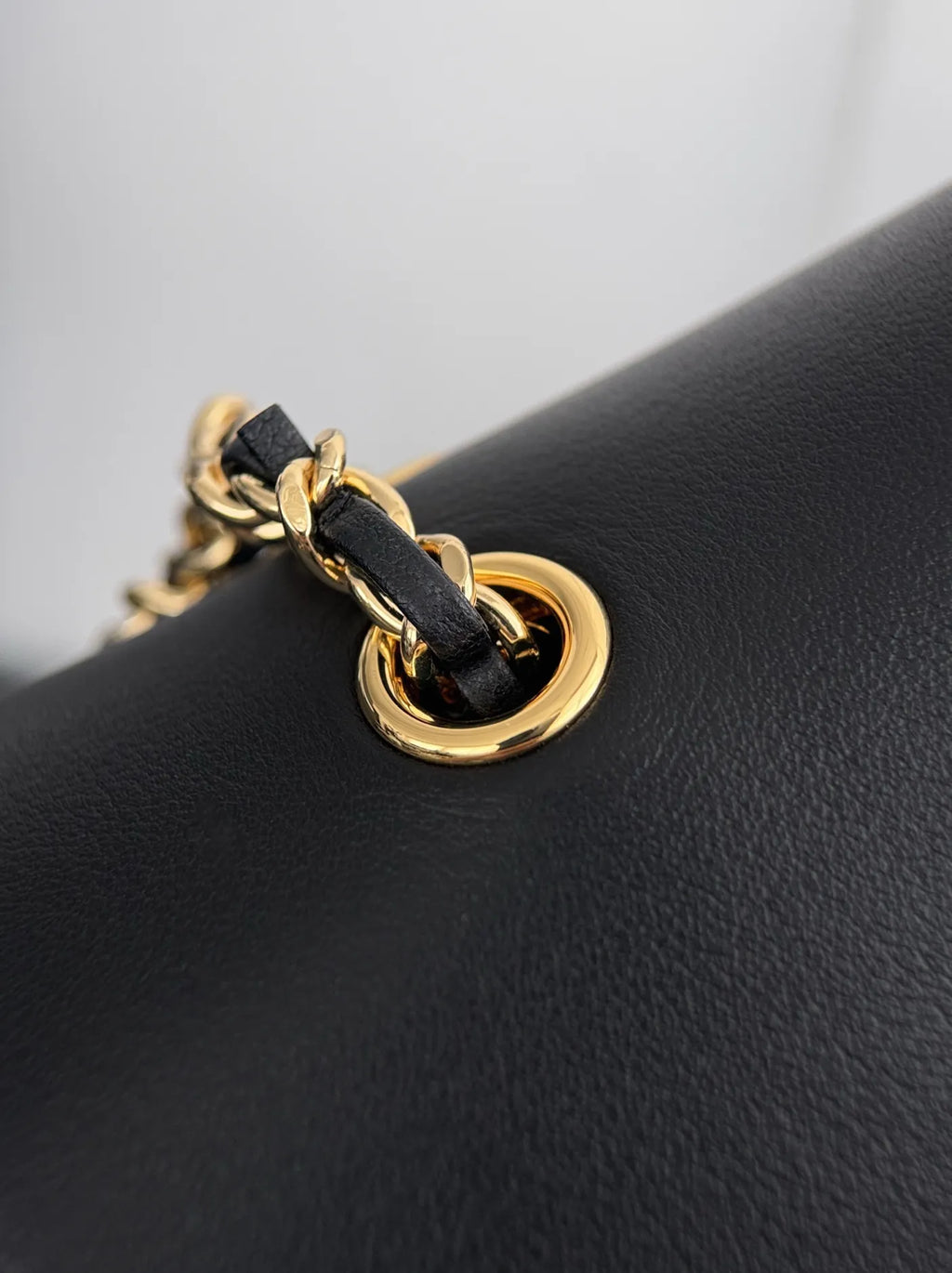 Chanel Large Flap Bag, AS6427 Black Calfskin Denim Blue