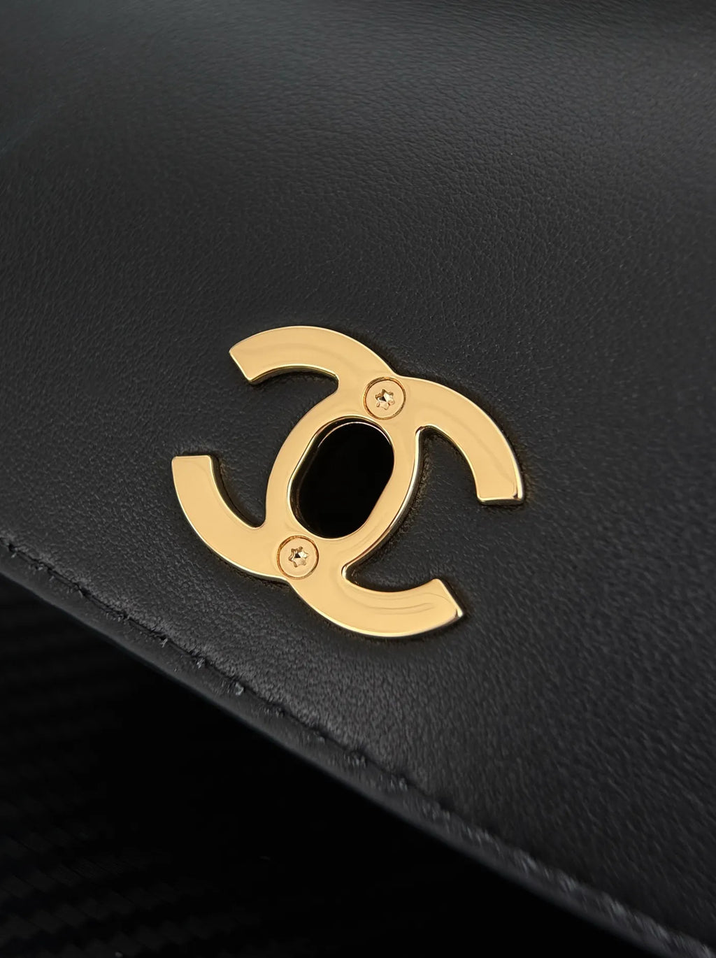 Chanel Large Flap Bag, AS6427 Black Calfskin Denim Blue